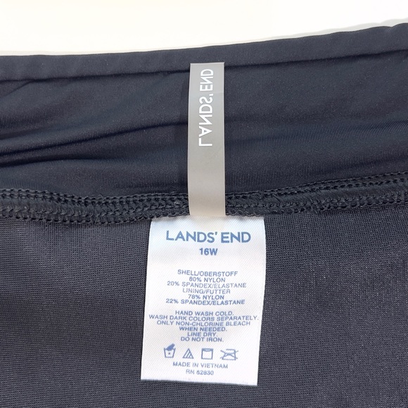 Lands End Swim Skirt with built-in briefs Style 347226 Black size 16 - Picture 5 of 9